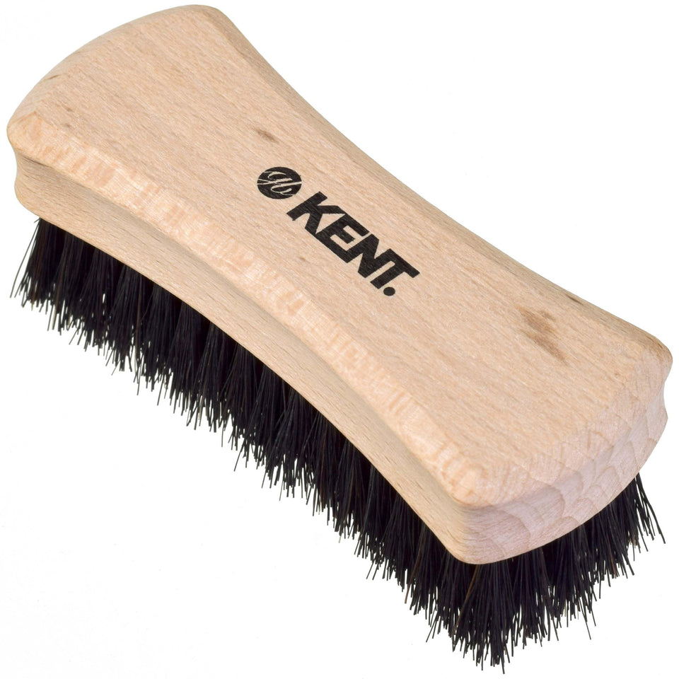 Kent BRD6 travel beard brush natural boar bristle for even oil distribution on the go.