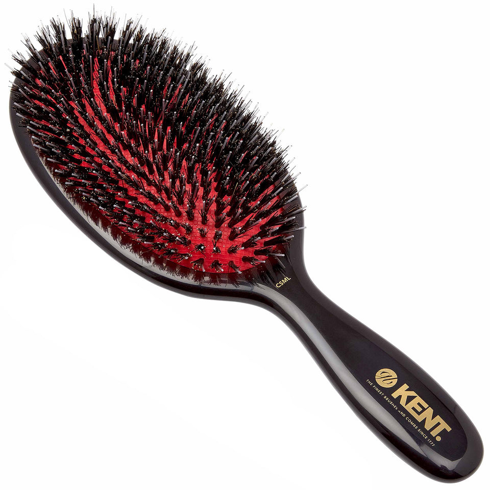 Kent CSML 9-inch Classic Shine oval brush for smooth detangling and scalp stimulation