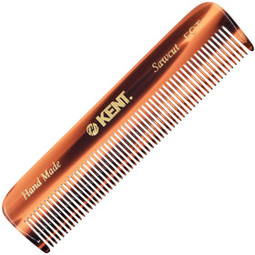 Kent FOT tortoise fine-tooth pocket comb for precise styling on the go.