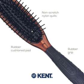 Kent Headhog air-cushioned pad protects scalp during brushing.