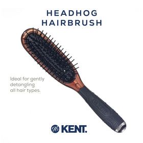 Kent Headhog anti-static brush, rounded nylon bristles reduce snagging.