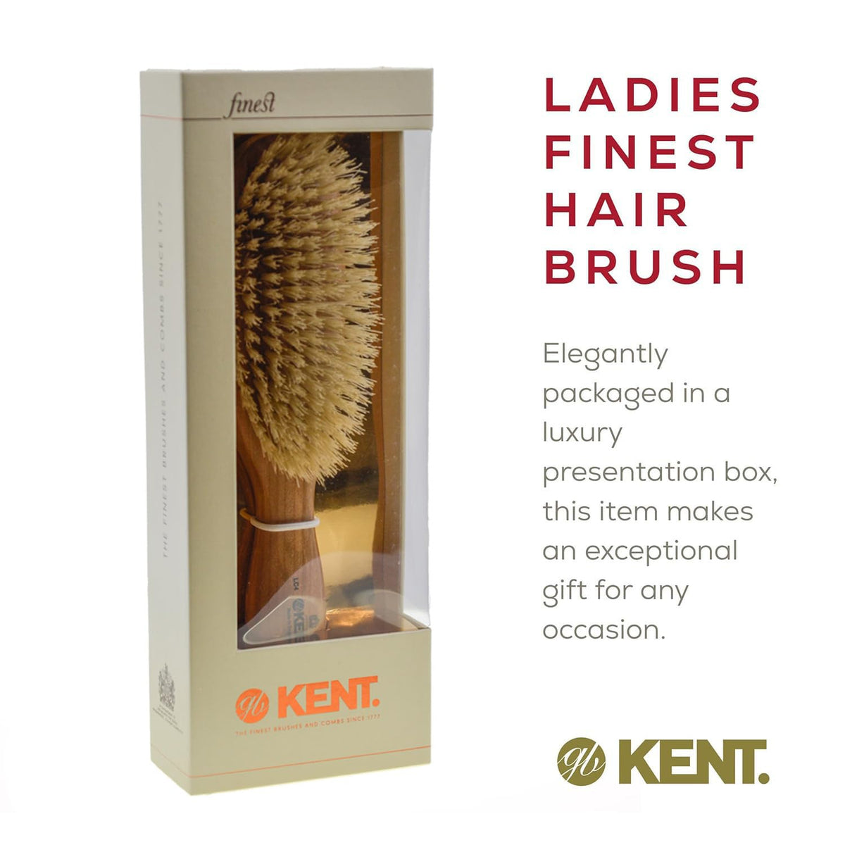 Kent LC4 Detangler Brush after use, clean and ready for next session.