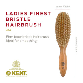 Kent LC4 Detangler Brush used on hair, showing gentle detangling for volume.
