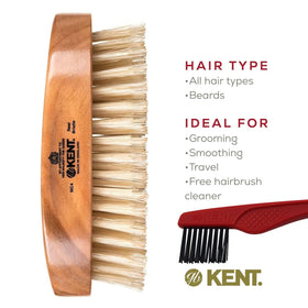Kent MC4 cherrywood base brush ready for daily beard care.