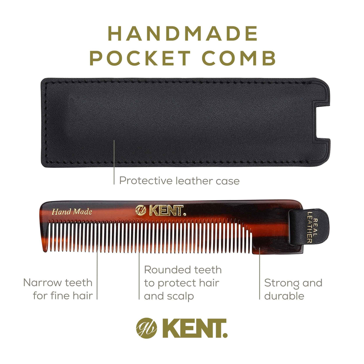Kent NU22 portable travel grooming comb ideal for quick styling.