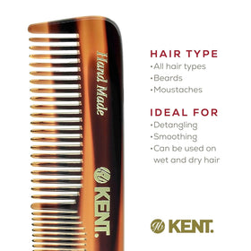 Kent OT Pocket Comb supports beard and mustache care with dual-tooth design