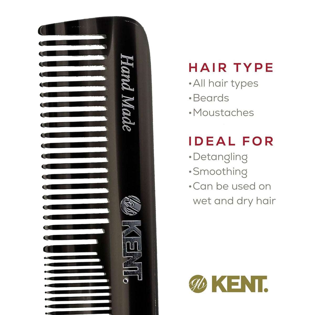 Kent OT Pocket Comb suits men, women, and kids for everyday styling and care