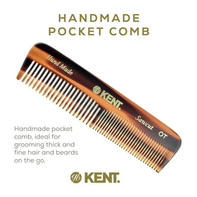 Hand-polished Kent OT Tortoise comb for smooth feel on wet or dry hair