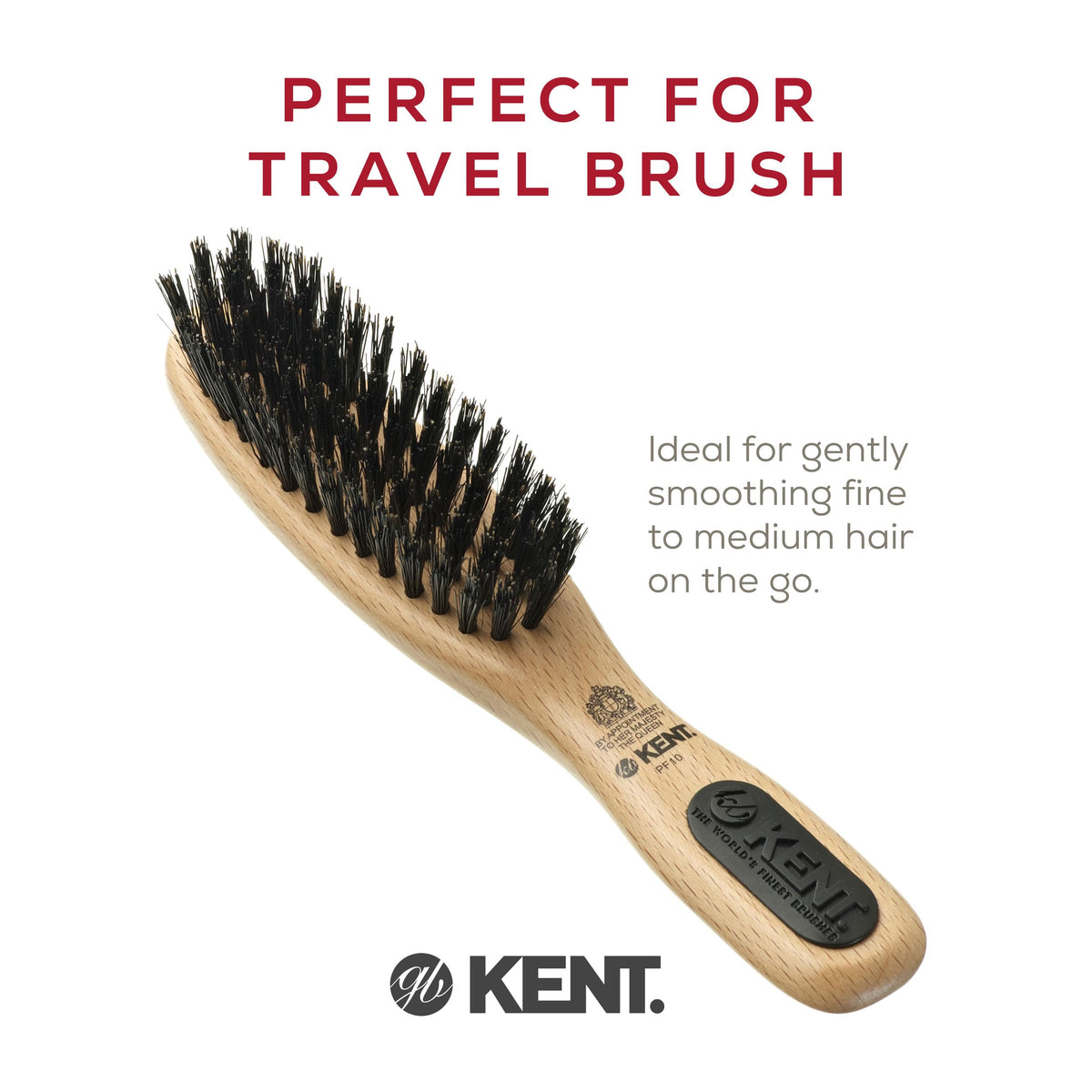 Kent PF10 beechwood handle with rubber grips closeup for comfortable styling