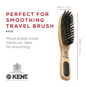 Kent PF10 compact travel-friendly brush ideal for purse or bag touch-ups