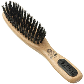 Kent PF10 natural boar bristle brush front view for even oil distribution and shine