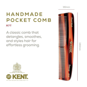 Kent R7T pocket comb graphite finish for on-the-go styling