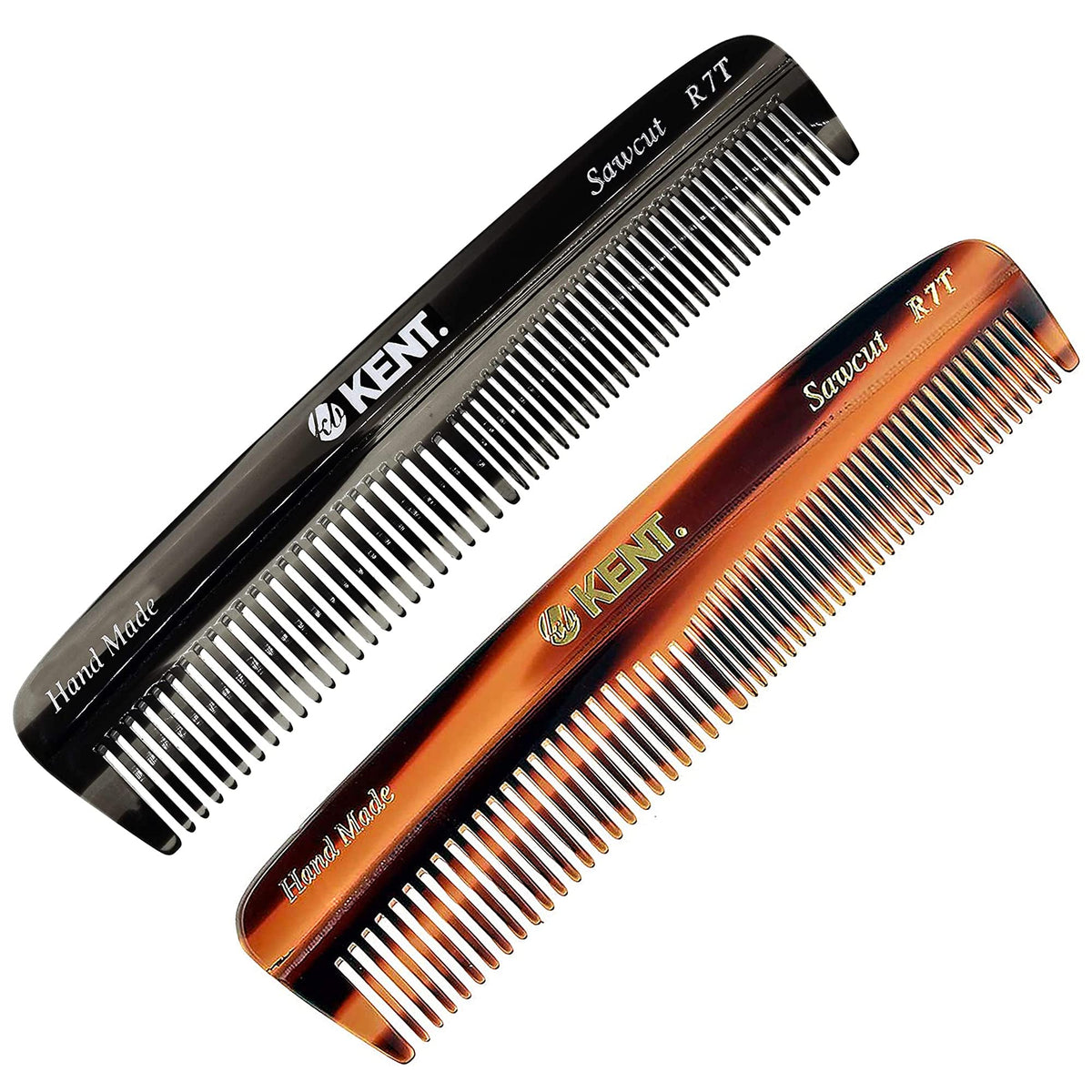 Kent R7T pocket comb in tortoise-shell finish with smooth glide