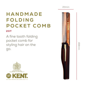 Kent Set folding pocket comb closed, compact in pocket.
