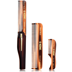 Kent Set folding pocket comb open for travel grooming.