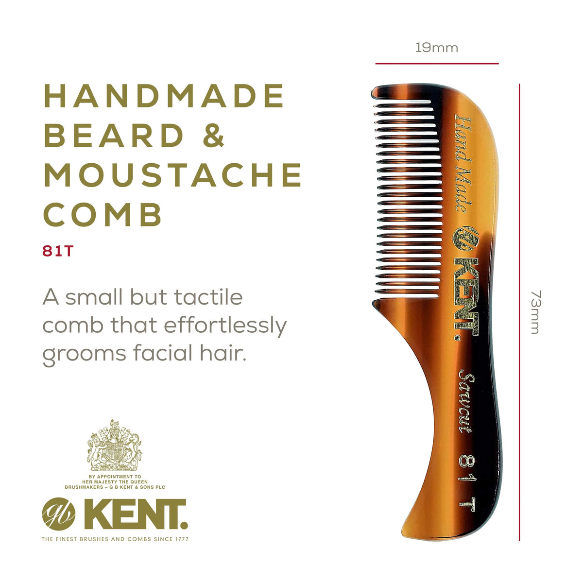 Kent Set FOT 4.5 inch pocket comb for versatile styling.