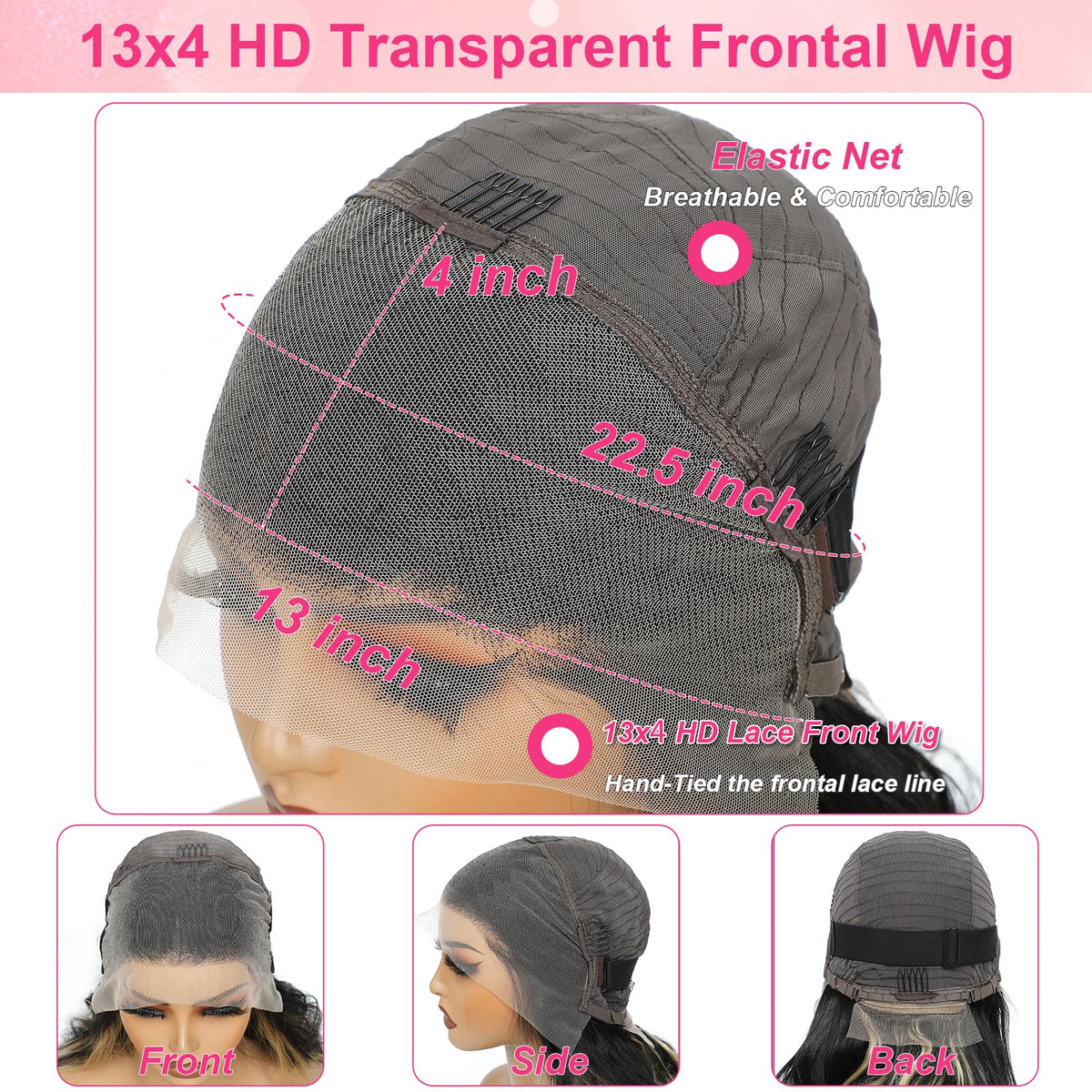 Kephare medium-cap wig with four combs and two straps ash blonde 28inch