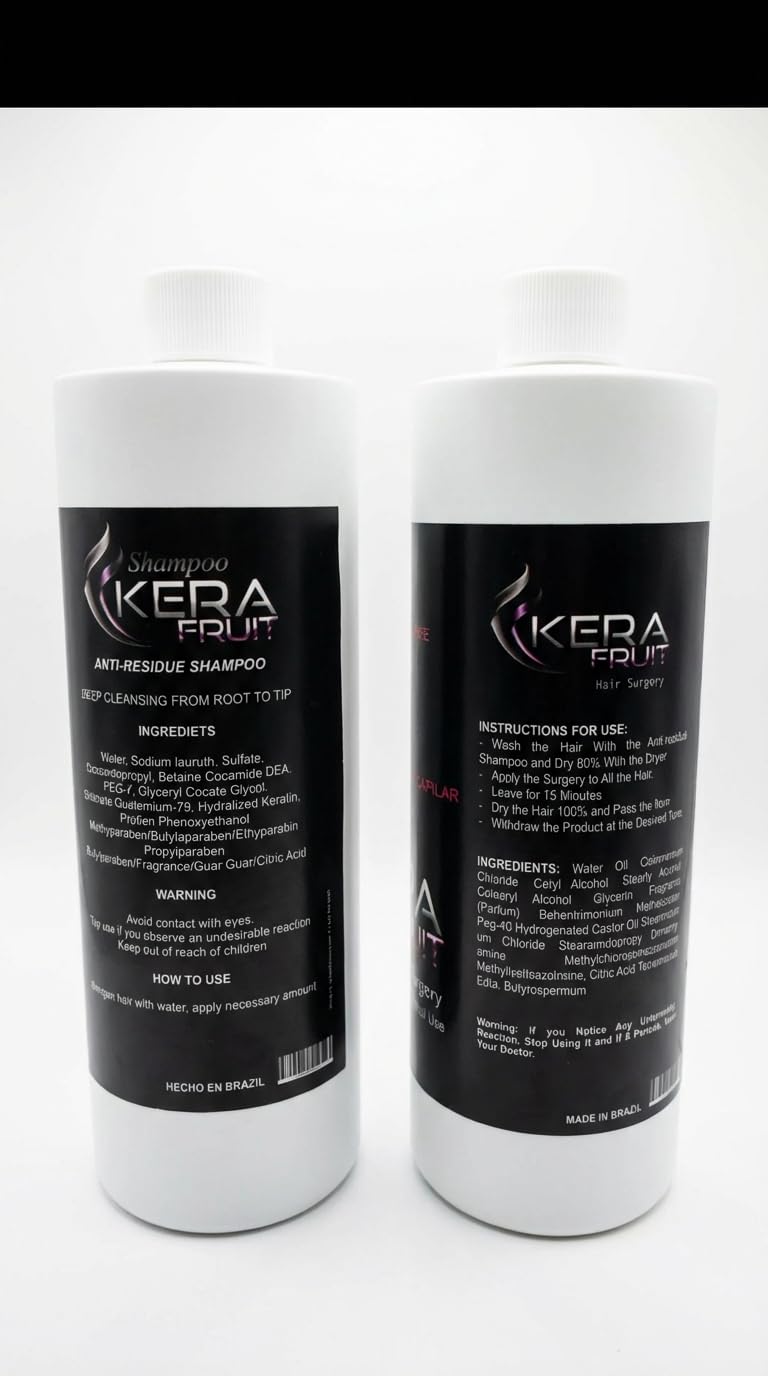 Kera Fruit Clarifying Shampoo bottle preps hair for thorough cleansing and product uptake.