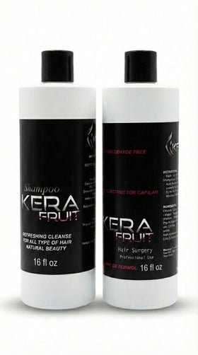 Kera Fruit Hair Surgery application step demonstrates even distribution for deep conditioning.