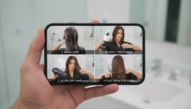 Kera Fruit Hair Surgery drying process shows careful blow-drying to optimize treatment penetration.
