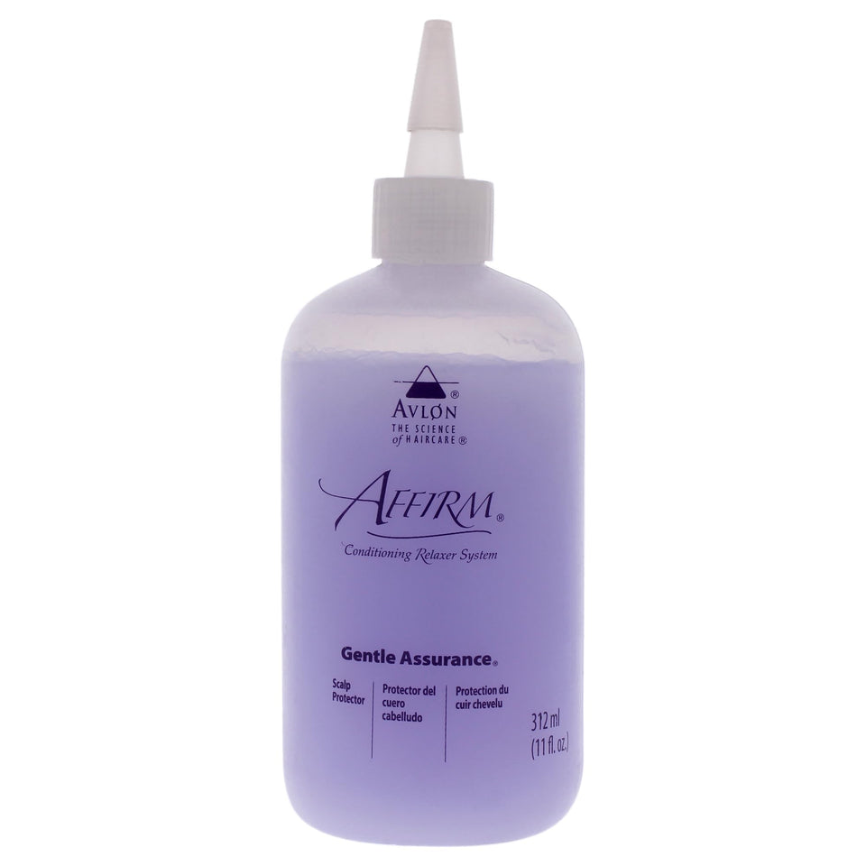 KeraCare Affirm Sensitive Gentle Assurance Scalp Protector bottle showing easy scalp protection during styling