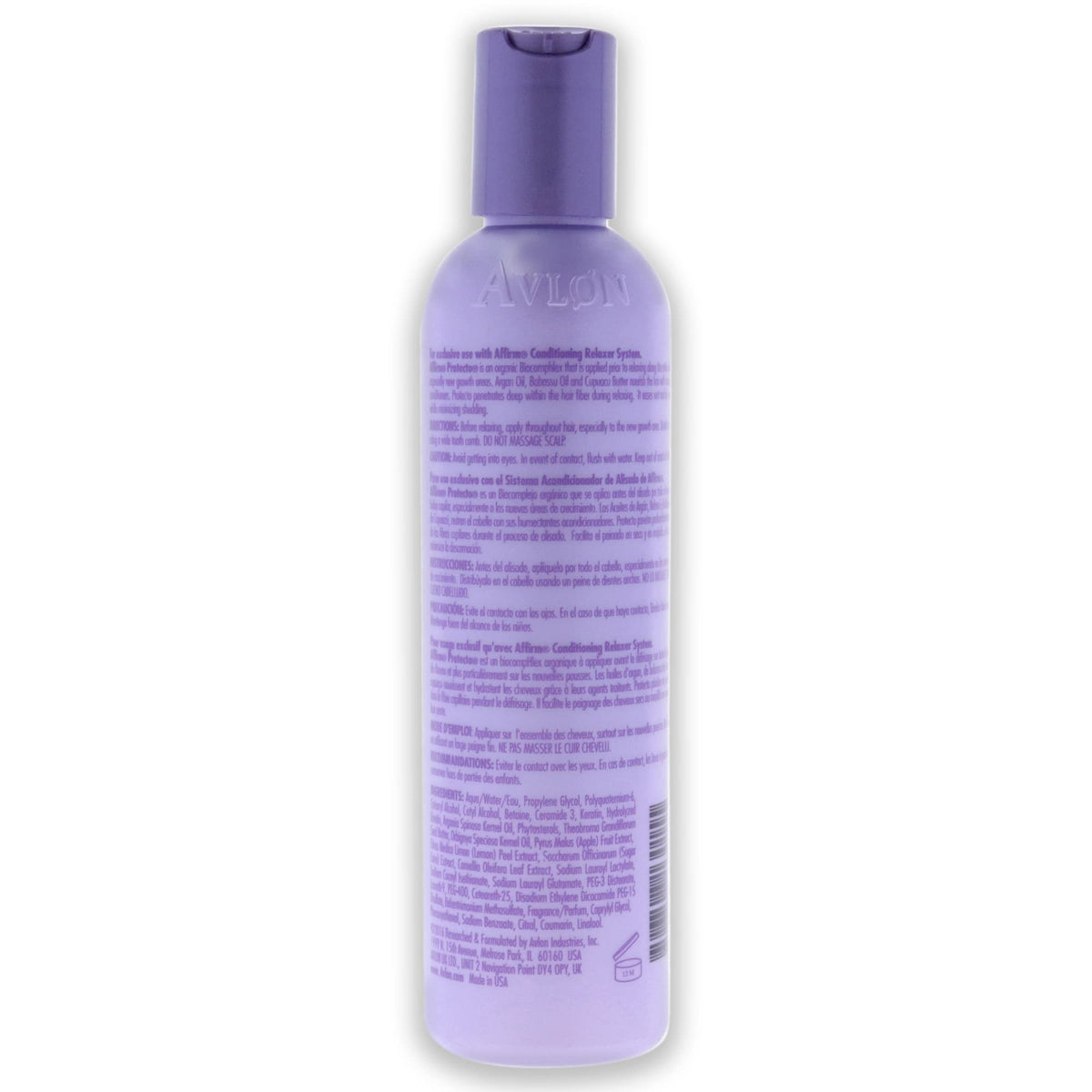 KeraCare Avlon Affirm Protecto bottle back view highlighting conditioning for resilient hair