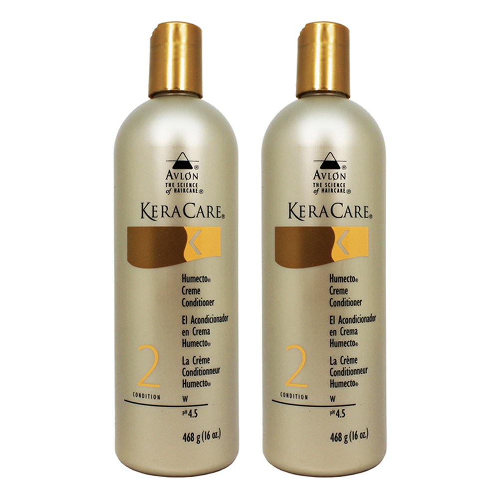 Keracare Humecto Creme Conditioner pack of 2 bottles for hydration and detangling.