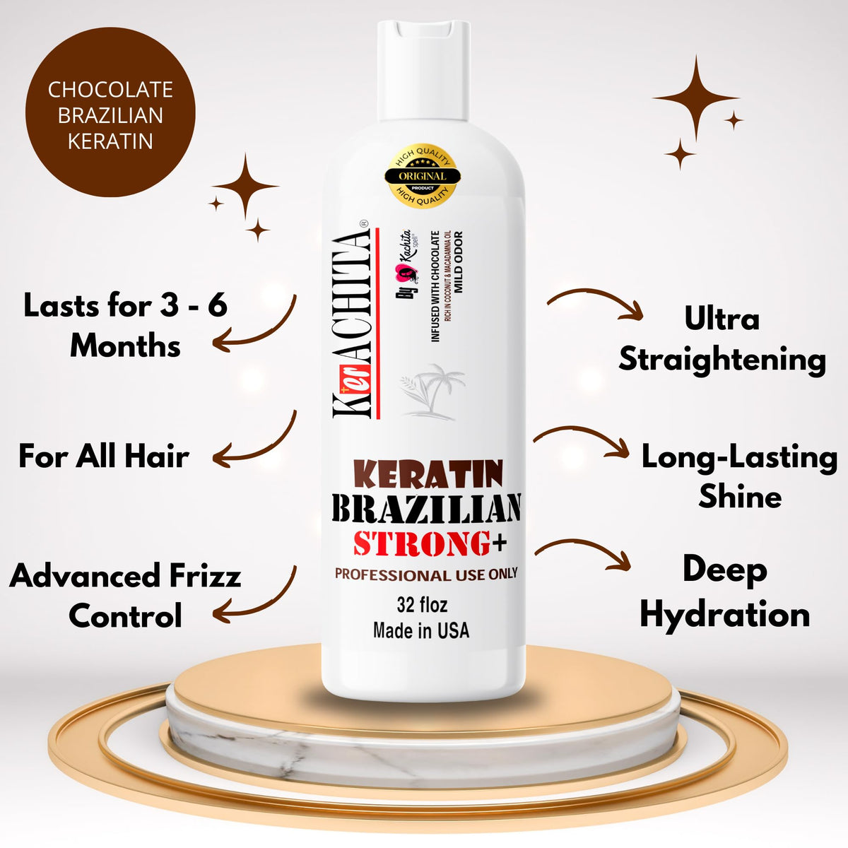 KERACHITA Chocolate Keratin pour shows quick 20 minute treatment at home