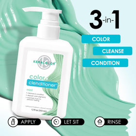 Close-up of Keracolor Clenditioner Mint bottle and label