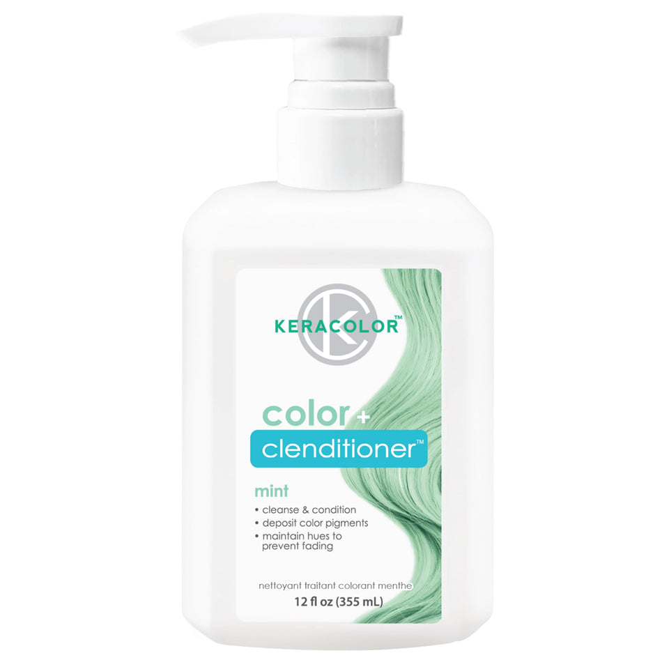 Keracolor Clenditioner Mint bottle pour deposits color while conditioning hair