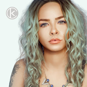 Keratin and oils nourish hair while depositing mint color