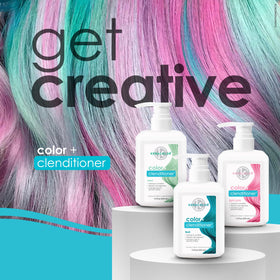 Cruelty-free and vegan seal beside Keracolor Clenditioner Mint packaging
