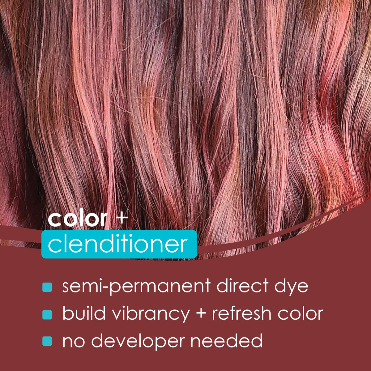 KERACOLOR Color + Clenditioner applied to hair for instant color update.