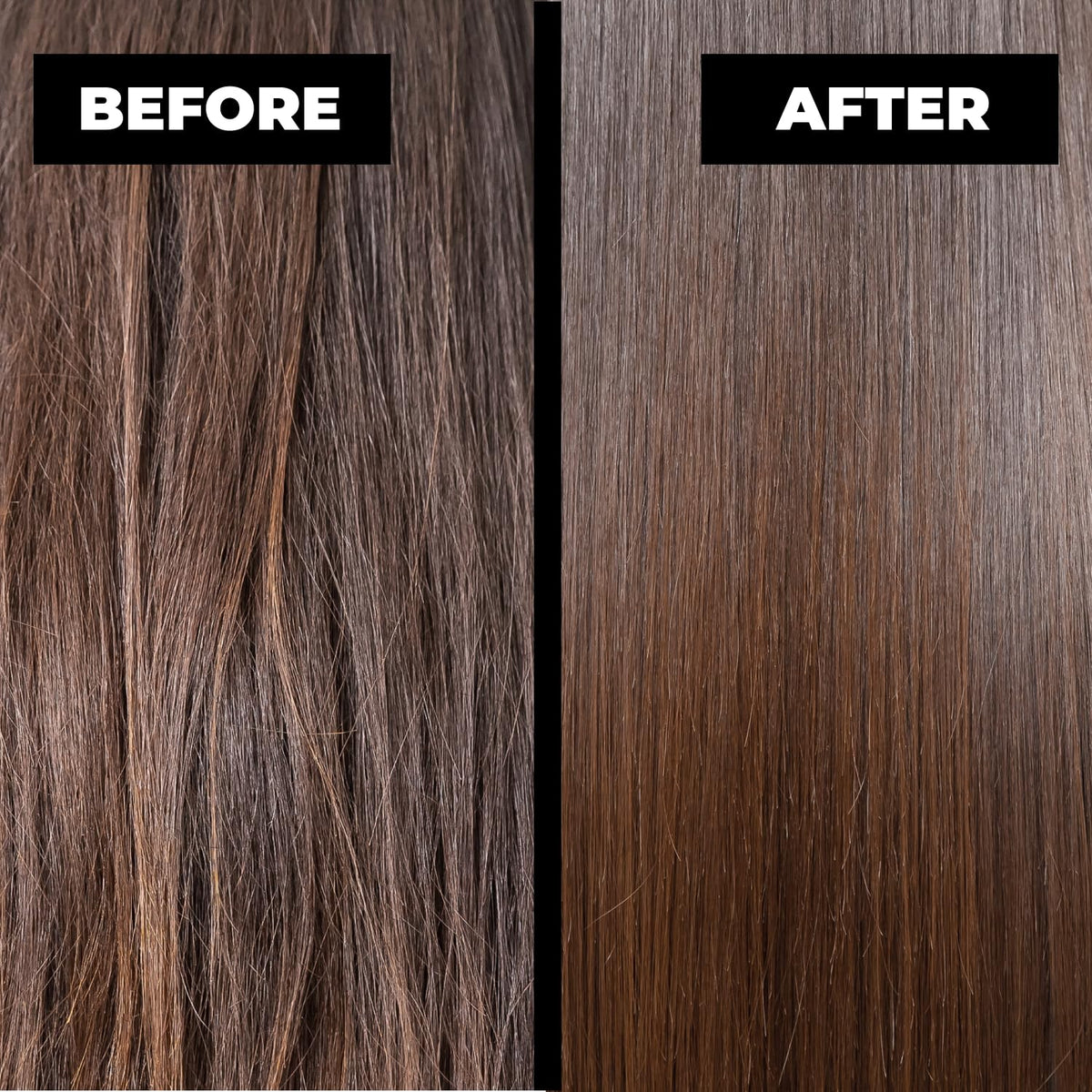 Keracolor High Shine Clear Hair Gloss applied to wet hair for instant gloss.