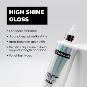 Keracolor High Shine Clear Hair Gloss pump-action bottle ready for in-shower application.