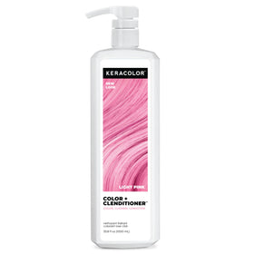 Keracolor Light Pink Clenditioner bottle depositing color while conditioning.