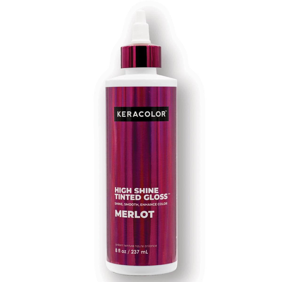 Keracolor Merlot bottle pouring gloss for easy tint and shine between washes.