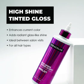 Keracolor Merlot gloss swatch shows sheer color boost.