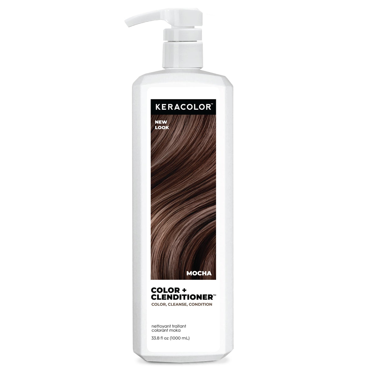 Keracolor Mocha dye bottle showing creamy color deposit for warm tone