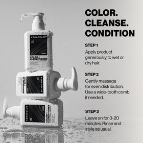 Enriched with keratin and oils to support hair health.
