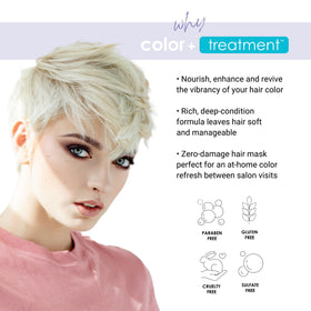 KERACOLOR Platinum hair application shows quick 20-minute color treatment in action.