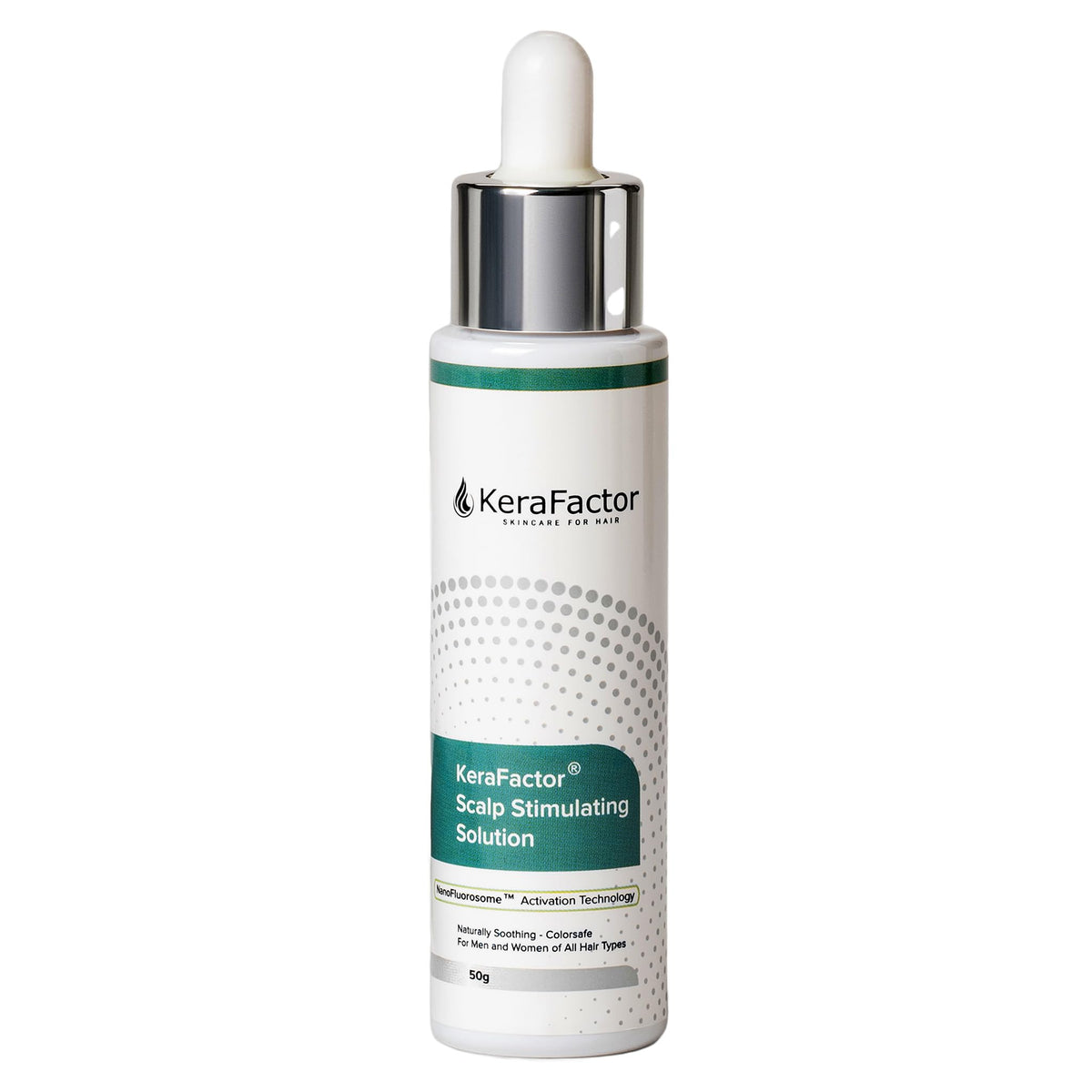 KeraFactor scalp-stimulating solution bottle ready for daily scalp application.