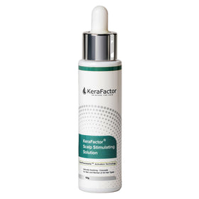 KeraFactor scalp-stimulating solution bottle ready for daily scalp application.