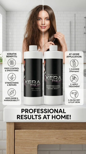 Kerafruit Hair Conditioner being applied to damp hair for detangling.