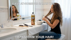 KERA FRUIT Hair smoothing gloss for sleek look.