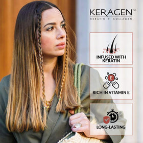 KERAGEN Argan Oil Serum bottle adds shine and protection