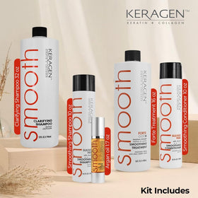 KERAGEN Forte Keratin Treatment bottle delivering salon-grade smoothing at home