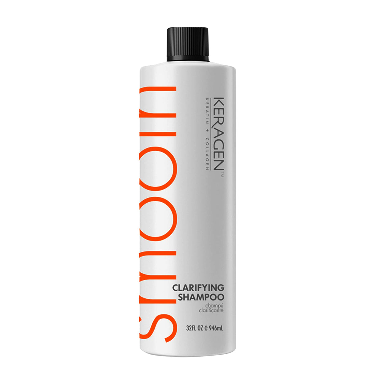 KERAGEN Clarifying Shampoo bottle close-up for a refreshed scalp and clean hair
