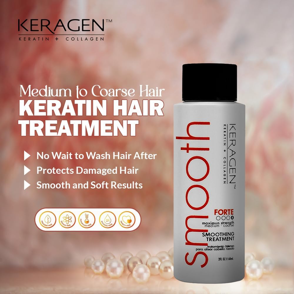 KERAGEN Forte treated coarse hair showing strengthened cortex and reduced frizz
