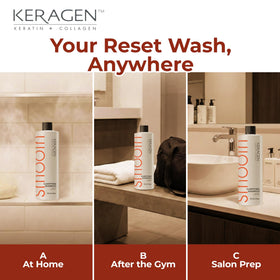 KERAGEN Home shower reset suggests an easy routine for healthier-looking hair